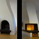 Umbau Kaminofen  mit rahmenlosem Eckglas - vorher/nachher (mit Ofenbau Thurner)