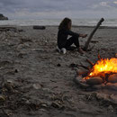 Schönes Strandfeuer