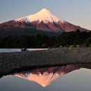 Abendstimmung mit Sicht auf den Vulkan Osorno