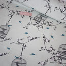Baumwolle AU Maison: Design: Birdcage - Farbe: verte - AUSVERKAUFT