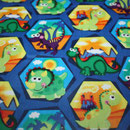 besch. Baumwolle (PVC) - Dinosaurier blau 