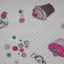 beschichtete Baumwolle (Acryl) - Muffin + Kuchen beige