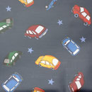 besch. Baumwolle (PVC) - Autos dunkelblau