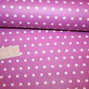 beschichtete Baumwolle- fuchsia mit weißen Punkten RESTMENGE