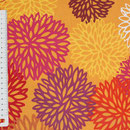 besch. Baumwolle (Acryl) - Blumen orange
