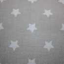 besch. Baumwolle AU Maison: STAR big - Sterne toffee (= beige/grau)  - AUSVERKAUFT 
