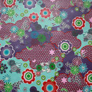 besch. Baumwolle (PVC) - Blumen Fantasie lila