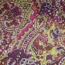 besch. Baumwolle (Acryl) - Barock / Paisley - violett, gelb, pink 