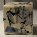 Wachs-Kollage auf Holzwürfel   6x6x6 cm    Oktober 2019