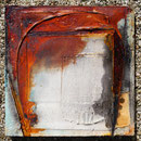 Marmormehl, Pigmente in Öl, Schellack, Beizen auf Wabenkarton  30x30x3   April 2018