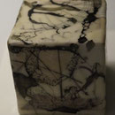 1. Wachs-Kollage auf Holzwürfel   6x6x6 cm    Oktober 2019