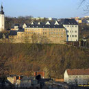 Gasparinentempel, Blick zum Oberen Schloß Greiz