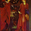 Fair Rosamond and Queen Eleonor. Gouache touched with gold. Private collection, UK