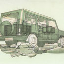 Prospektillustration in Kreide- und Markertechnik