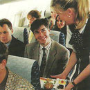 Werbefoto mit Kabinenservice an Bord einer Dash 8/Courtesy: Hamburg Airlines