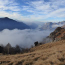 Nel traverso tra il Rifugio Menaggio ed il Pizzo Coppa