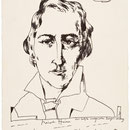 Horst Janssen: Heinrich Heine, o. J., Kugelschreiber