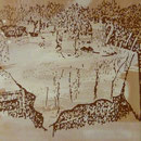 Tisch, , gedeckt, 2008, Mischt, /LW, 87 x 120 cm