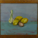 Zitronen, Knoblauch, Ei, 1999, Hgl, 49x43 cm 280,-€