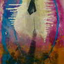 Fahne, Mischt., Fotoemulsion, Lw, 1991, 70 x 100 cm