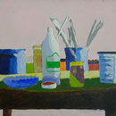 Maltisch, 1970, Mischt./LW, 60 x 40 cm