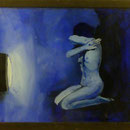 Blauer TV Akt, 2003, Hgl, 49 x 42 cm, 250,-€