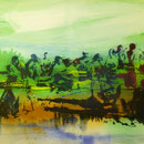 Im Grünen, 1991, Mischtechnik/LW, 160 x 120 cm