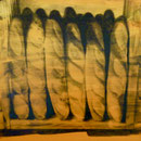Brote, 1991,DGN , Mischt./Fotoemulsion/LW, 100 x 100 cm