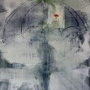 Schirme, 2009, Mischtechnik/LW, 120 x 170 cm,