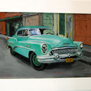 Traumwagen grün, 2011, Hgl, 77 x55 cm ,               600,-€