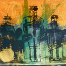 Robotermusik, 1991, Mischt./Fotoemulsion/LW, 160 x 120 cm