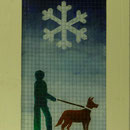 Schneeflocke, 2009, Hinterglasmalerei auf Industrieglas, 43 x 73 cm, 380,-€