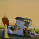 Selbst mit Messerschmidt, 1979, Öl/LW, 111 x 90 cm , nicht verfügbar
