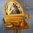 Im Spiegel, 1982, Öl/LW, 80 x 98 cm