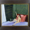 Akt mit Sektglas, 1983, Hgl, 70 x 60 cm, 500,-€