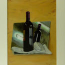 Rotwein auf Zeitung, 2007, Hgl, 56 x 74 cm 500,-€