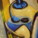 Lampe, 1985, Lack/LW, 80 x 100 cm