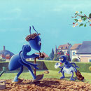 Auberge des Fourmis l'Été - Restaurant Bruyères (88) - Acrylique sur panneau - 1,20 x 1,50 m - 1998<br><br>fresque . trompe l'oeil . peinture humouristique . insecte