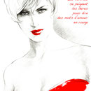 Illustration Saint-Valentin - Cartes de voeux pour l'Imagerie d'Epinal - 15 x 15 cm - 2009<br><br>Illustration . dessin . peinture . rouge