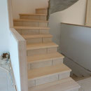 Habillage bois sur escalier béton