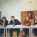 Es diskutierten Dorothea Razumovsky, Andrej Ivanji, Livia Klingl und Oliver Vujovic (v.l.n.r.)