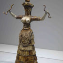 Schlangengöttin aus Knossos im Archäologischen Museum von Heraklion, Kreta, Griechenland