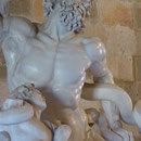 Detail der Laokoon Gruppe, Kopie des Originals in den Vatikanischen Museen im Großmeister Palast in Rhodos, Griechenland