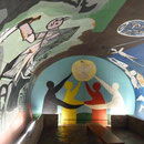 Pablo Picasso, Krieg und Frieden, Wandmalerei in Vallauris, Südfrankreich