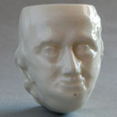 Gietpijp voorstellende Benjamin Franklin, tekst op steel B. Franklin