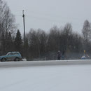 Verkaufsstand an der M 53, - 5°, Neuschnee