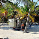 Palmen-Stellplatz direkt am Strand.