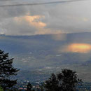 Blick von "unserer" Finca (Renacer Columbian Highland) über das Tal von Villa de Leyva.