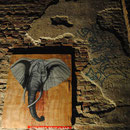"elephant" , 1,15 x 0,97m, Acryl & Tape auf Holz, 2009