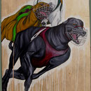 "Zerberus", 1,50 x 0,90m, Acryl & Öl auf Holz, 2010